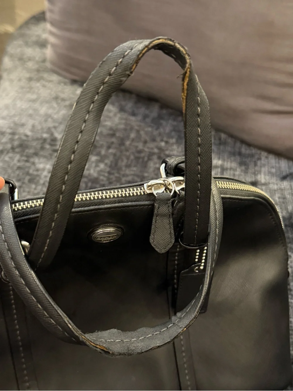 Coach Black Leather Dome Satchel